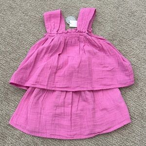 BabyGAP Vibrant Pink 2 piece Ruffled Skirt Top Set